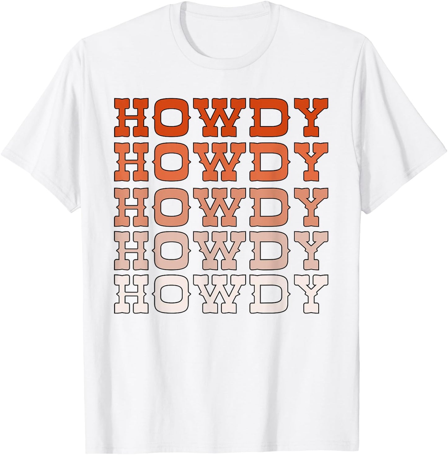 Orange Wild West Western Rodeo Yeehaw Howdy Cowgirl Country T-Shirt - T-Shirt | White