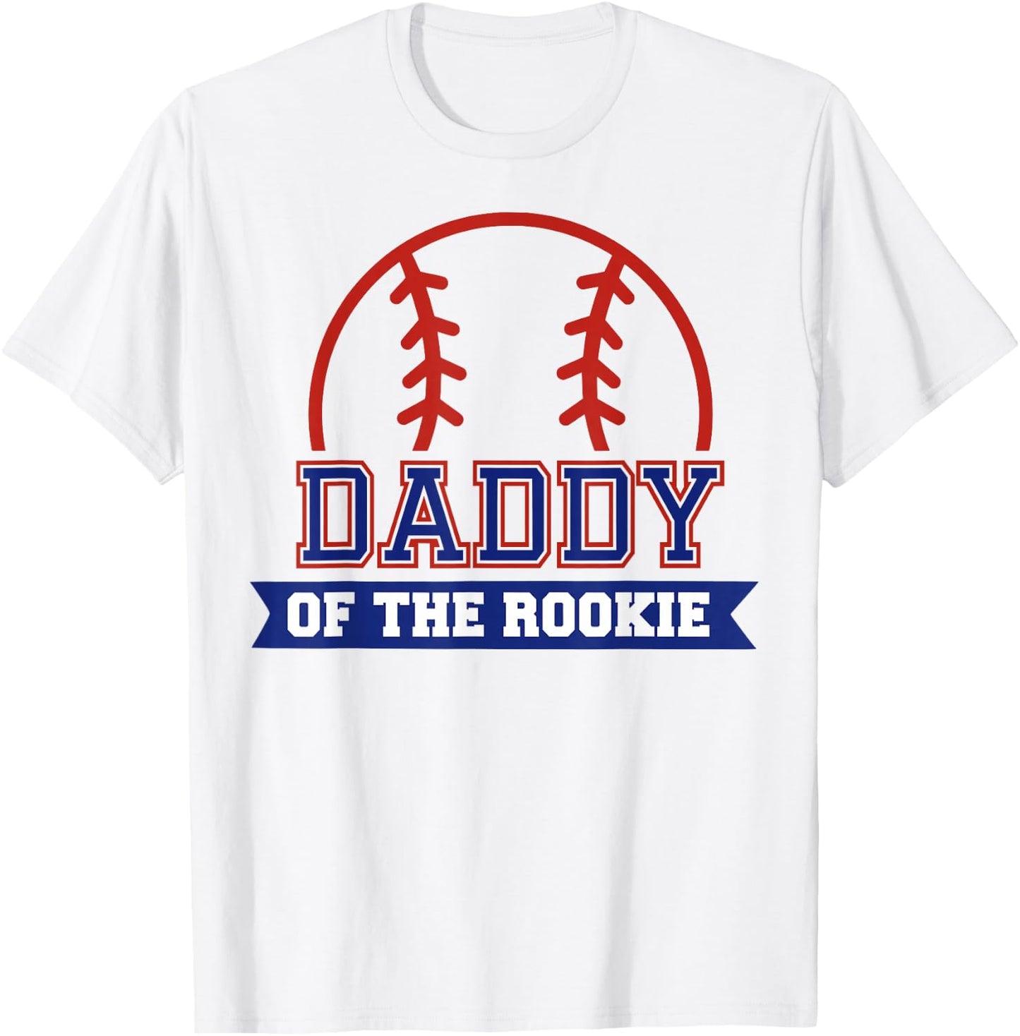 Daddy of Rookie 1st Birthday Baseball Theme Matching Party T-Shirt - T-Shirt | White