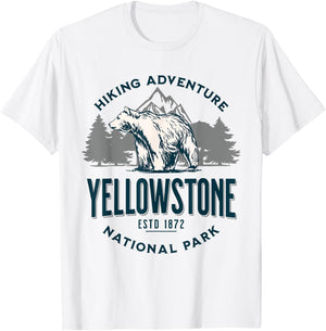 Yellowstone Wyoming Nature Mountains Bear Hike Outdoors T-Shirt - T-Shirt | White