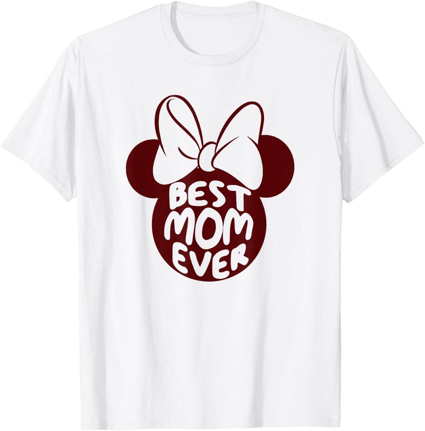 Disney Minnie Mouse Best Mom Ever Text Fill T-Shirt - T-Shirt | White