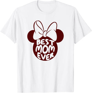Disney Minnie Mouse Best Mom Ever Text Fill T-Shirt - T-Shirt | White