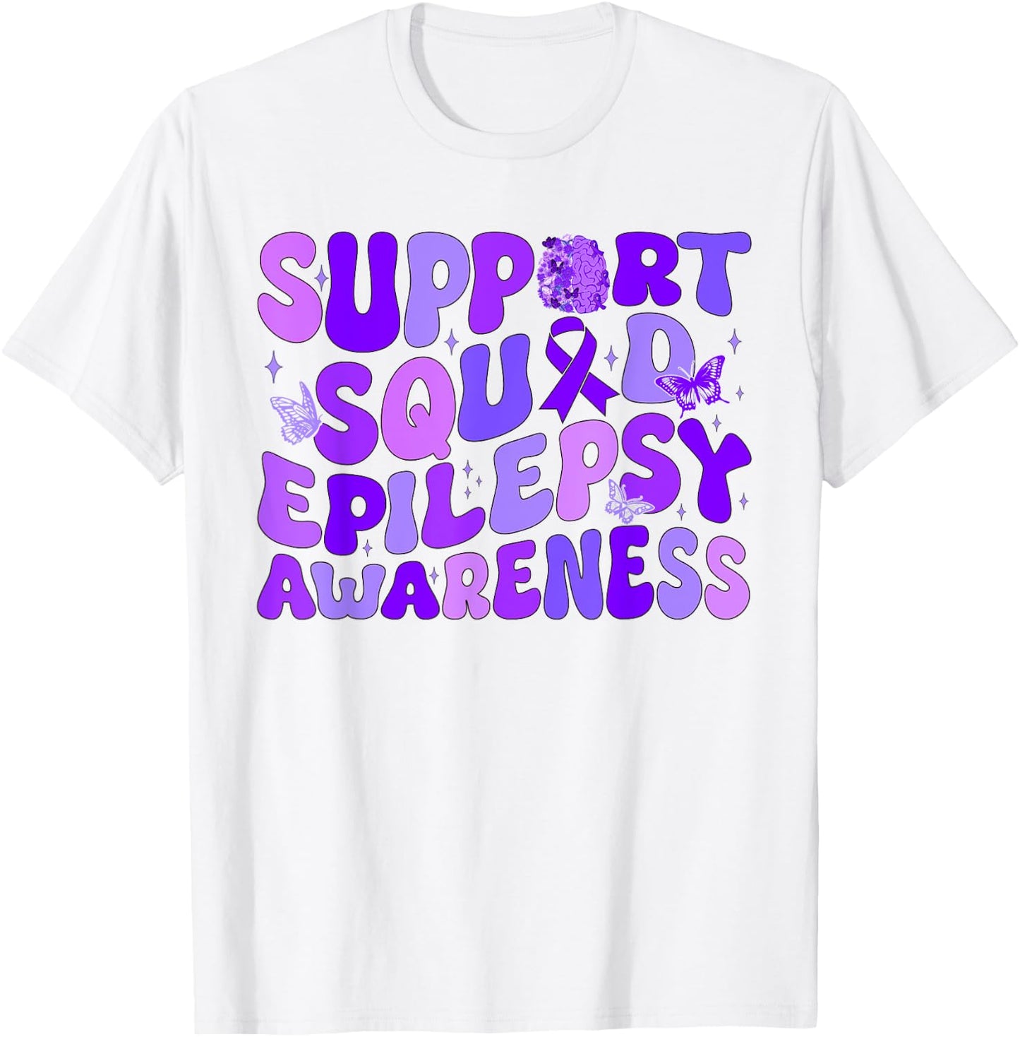 We wear purple for Epilepsy Warrior Support Squad Messy Bun. T-Shirt - T-Shirt | White