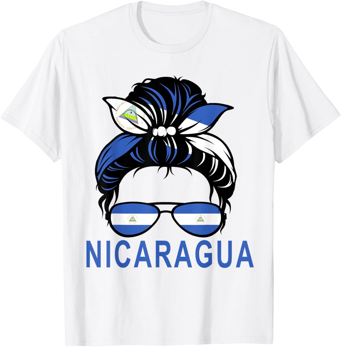 Flag Nicaragua Hispanic Heritage month For Nicaraguan Girl T-Shirt - T-Shirt | White
