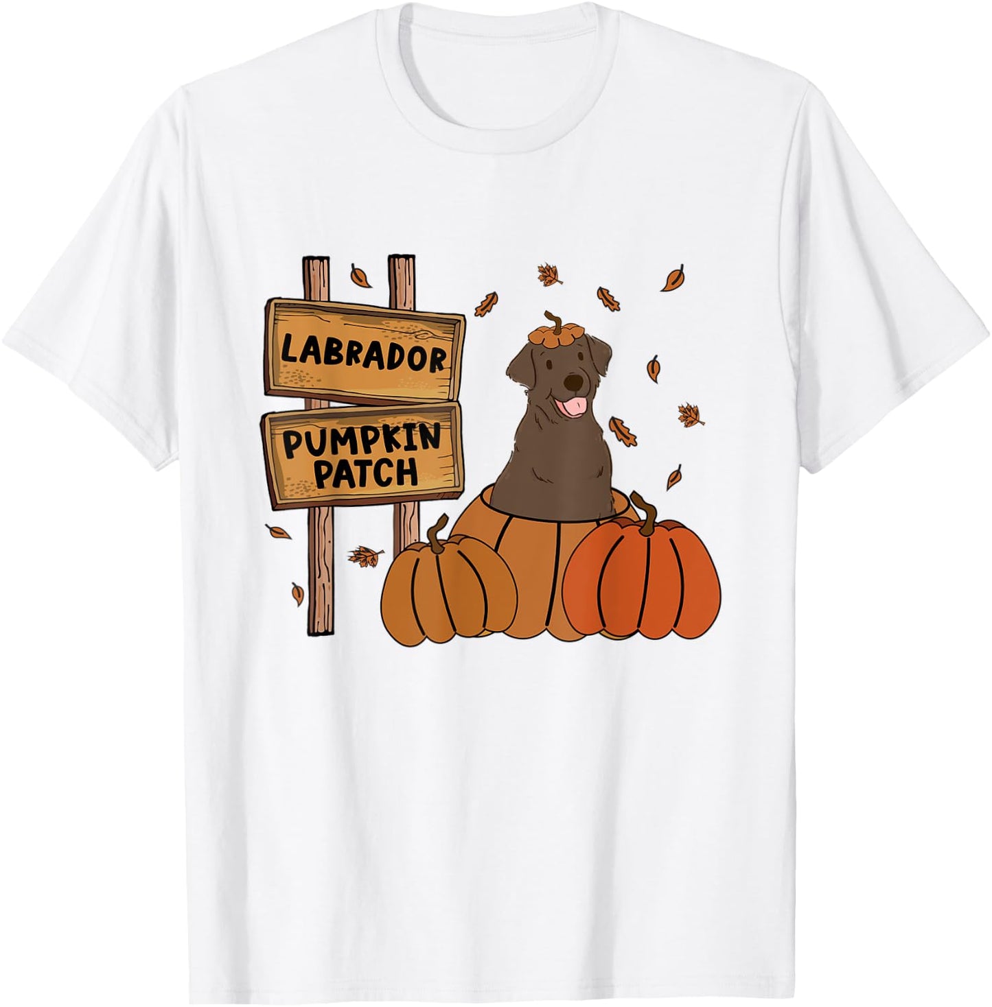 Labrador Pumpkin Patch Lab Lovers Thanksgiving Halloween T-Shirt - T-Shirt | White