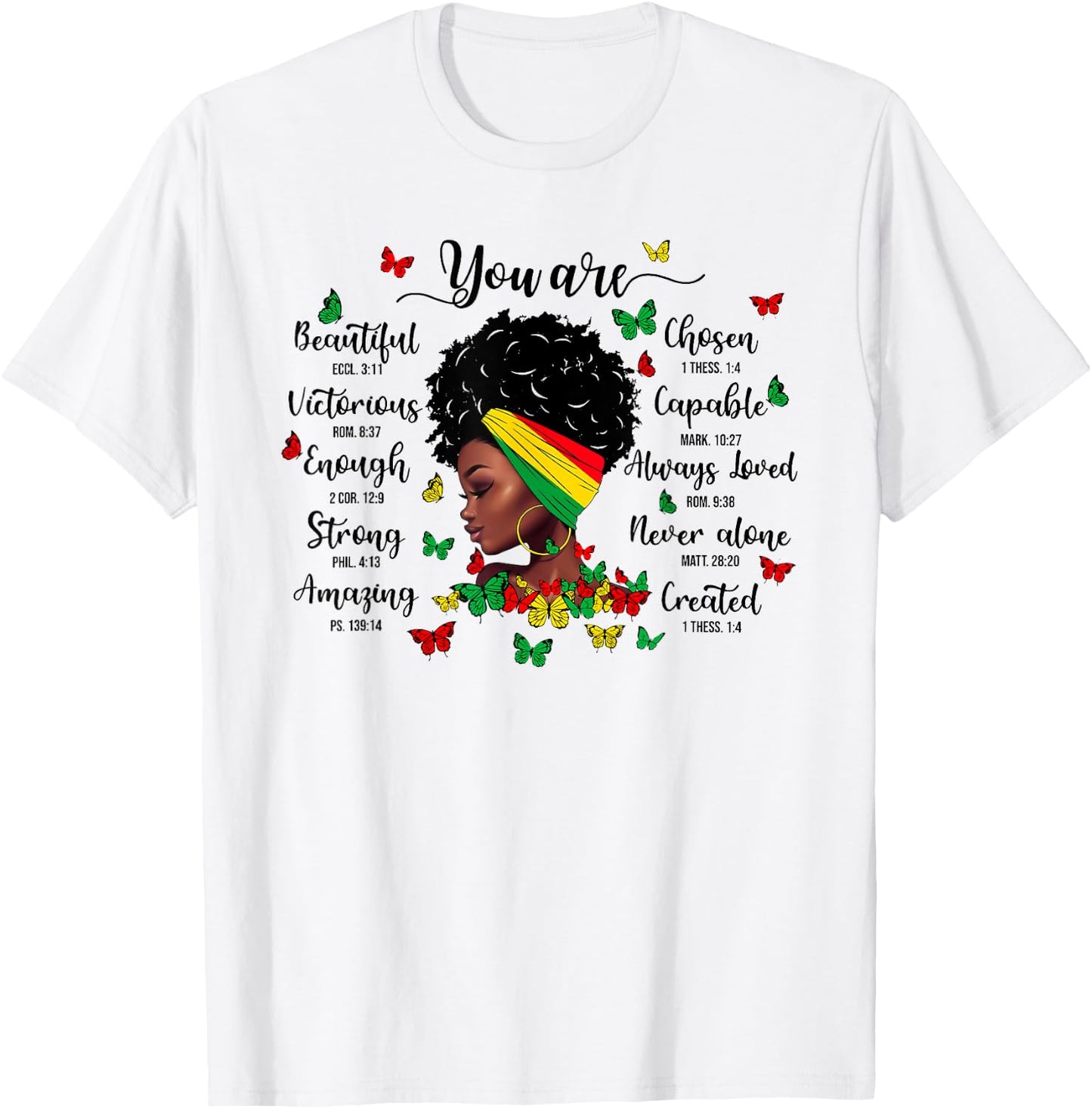 Black History Month You Are Beautiful You Are Chosen Junetee T-Shirt - T-Shirt | White