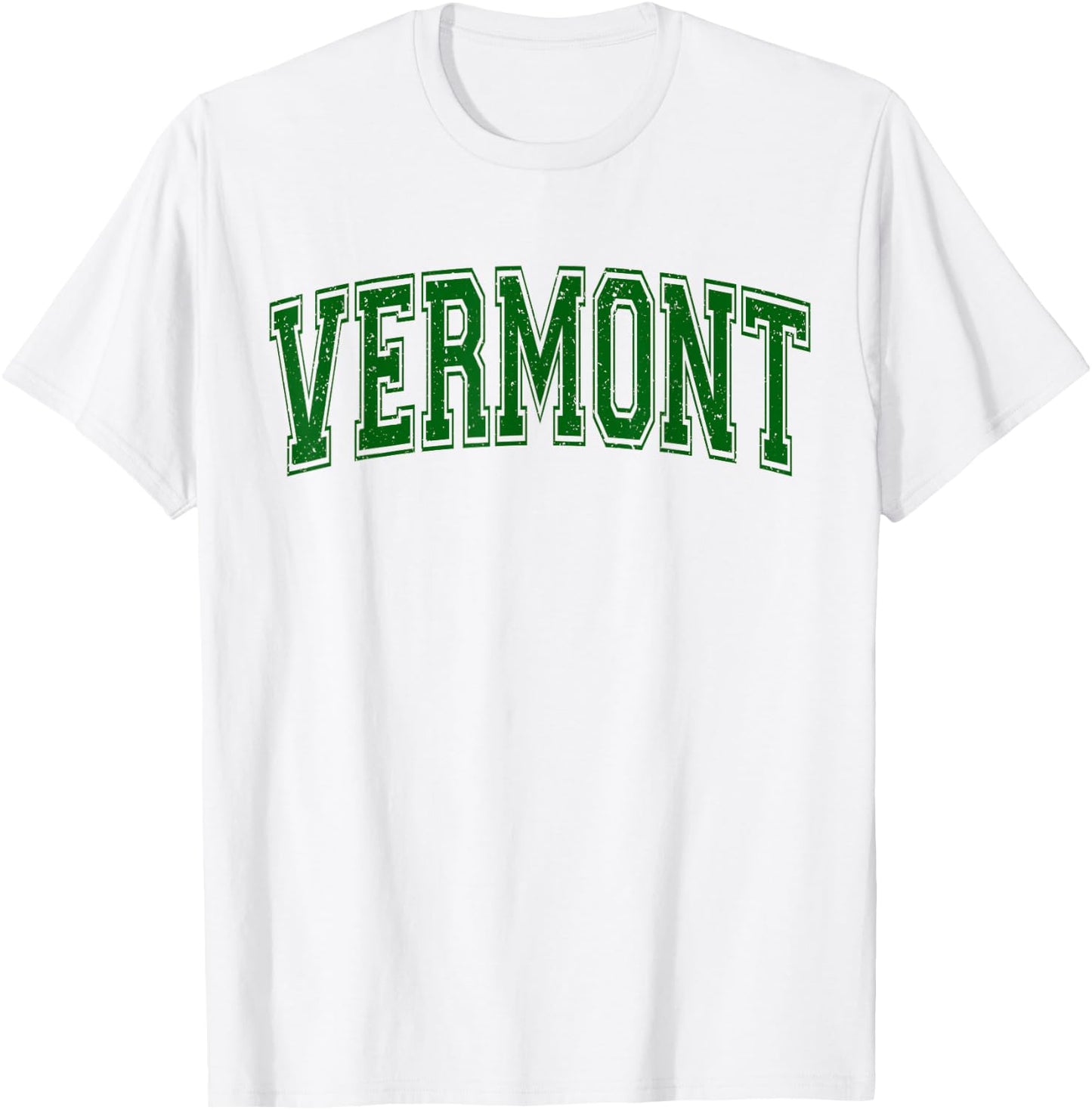 Vermont Varsity Style Text Flag Sports Athletic Jersey Style T-Shirt - T-Shirt | White