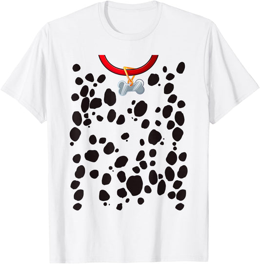Dalmatian Costume Print Dog Dalmatians Halloween Adult Kids T-Shirt - T-Shirt | White