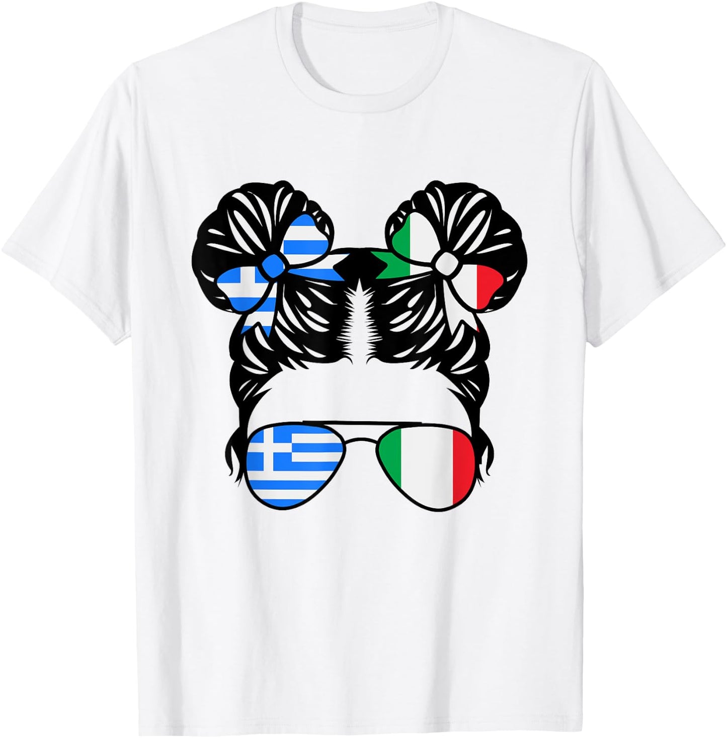 Half Greek Half Italian Girl Greece Kids Heritage T-Shirt - T-Shirt | White