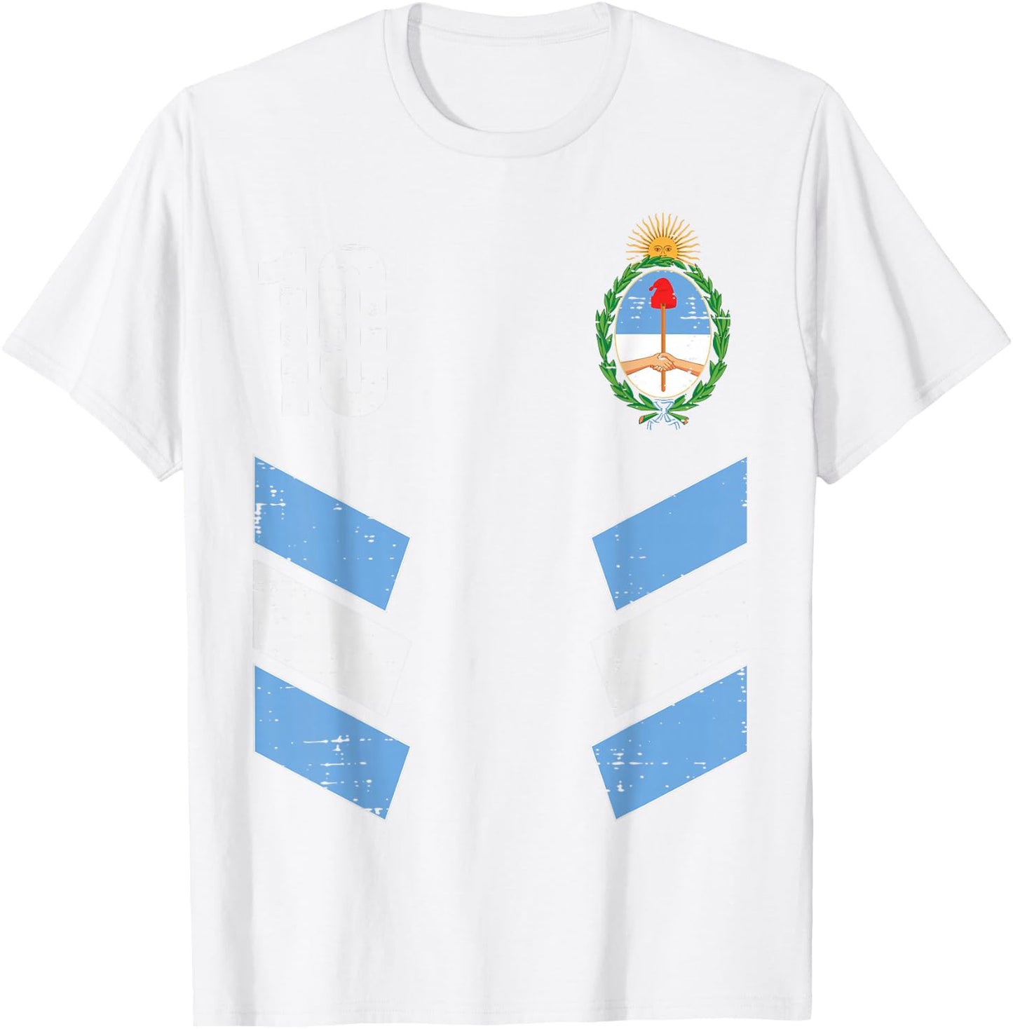 Argentina Number 10 Soccer Fan Men Women Kids Boys Girls T-Shirt - T-Shirt | White