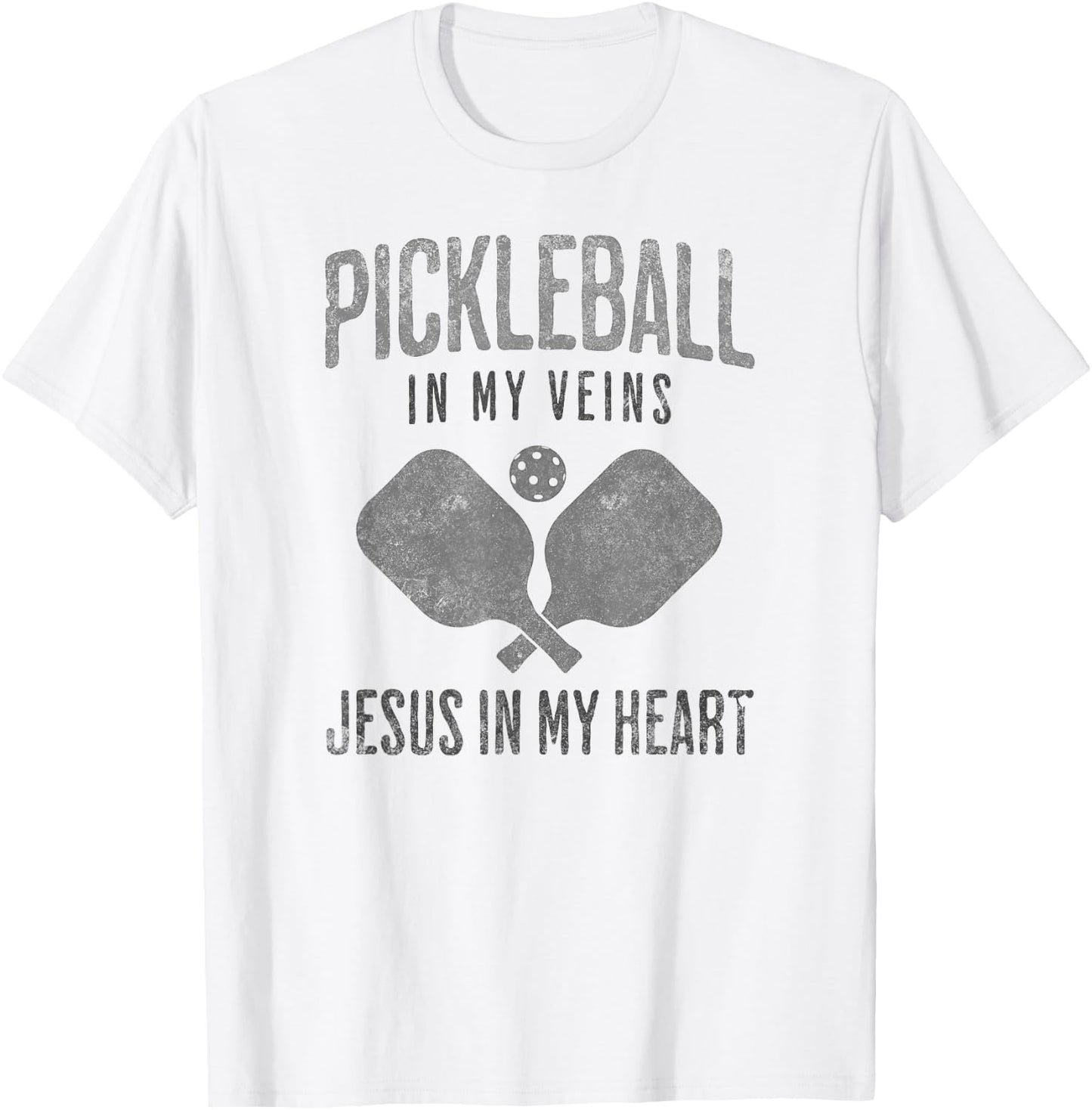Pickleball In My Veins Jesus In My Heart Christian Player T-Shirt - T-Shirt | White
