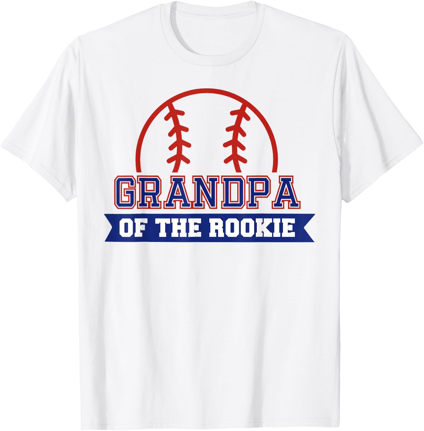 Grandpa of Rookie 1st Birthday Baseball Theme Matching Party T-Shirt - T-Shirt | White
