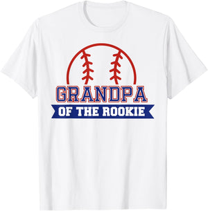 Grandpa of Rookie 1st Birthday Baseball Theme Matching Party T-Shirt - T-Shirt | White
