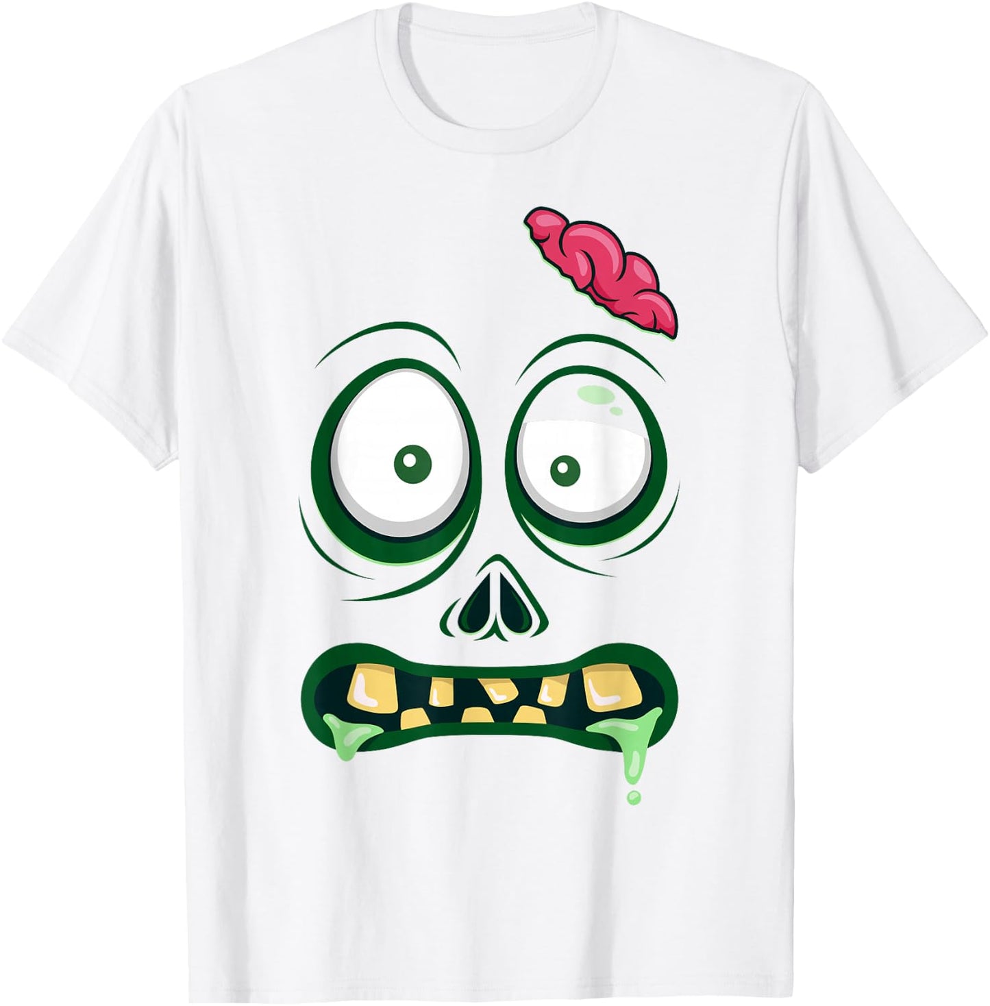 Monster Face Halloween Matching Costume Zombie Men Women Kid T-Shirt - T-Shirt | White