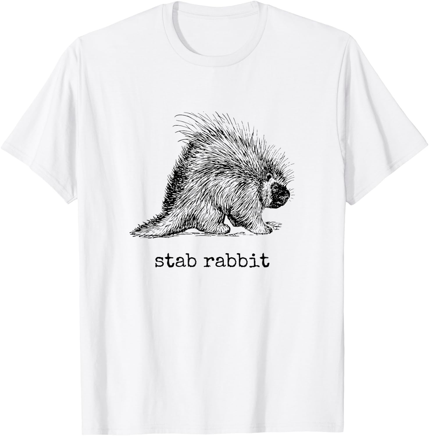 Stab Rabbit Funny Porcupine Wrong Animal Name Joke T-Shirt - T-Shirt | White