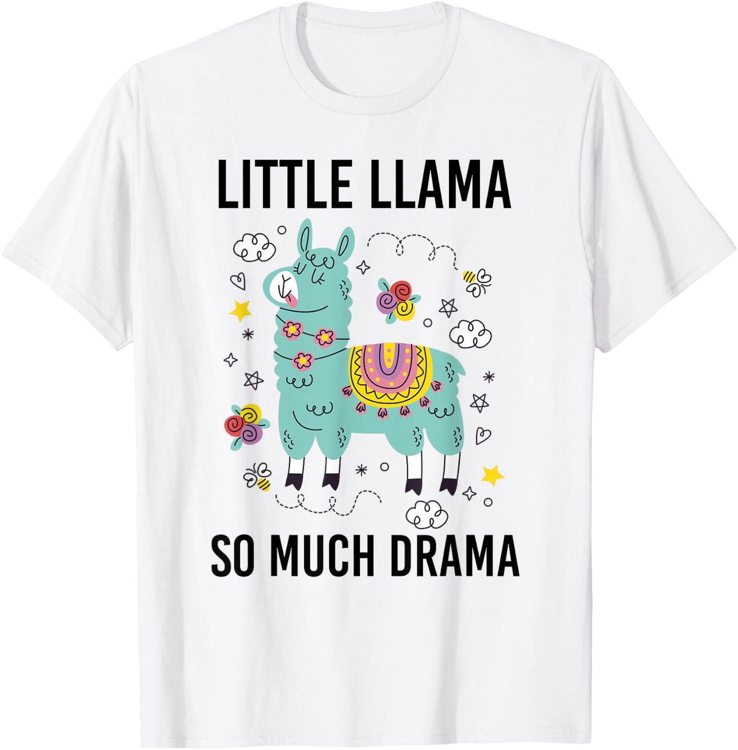 Llama Shirt Kids Boys Toddler Little Llama So much Drama T-Shirt - T-Shirt | White