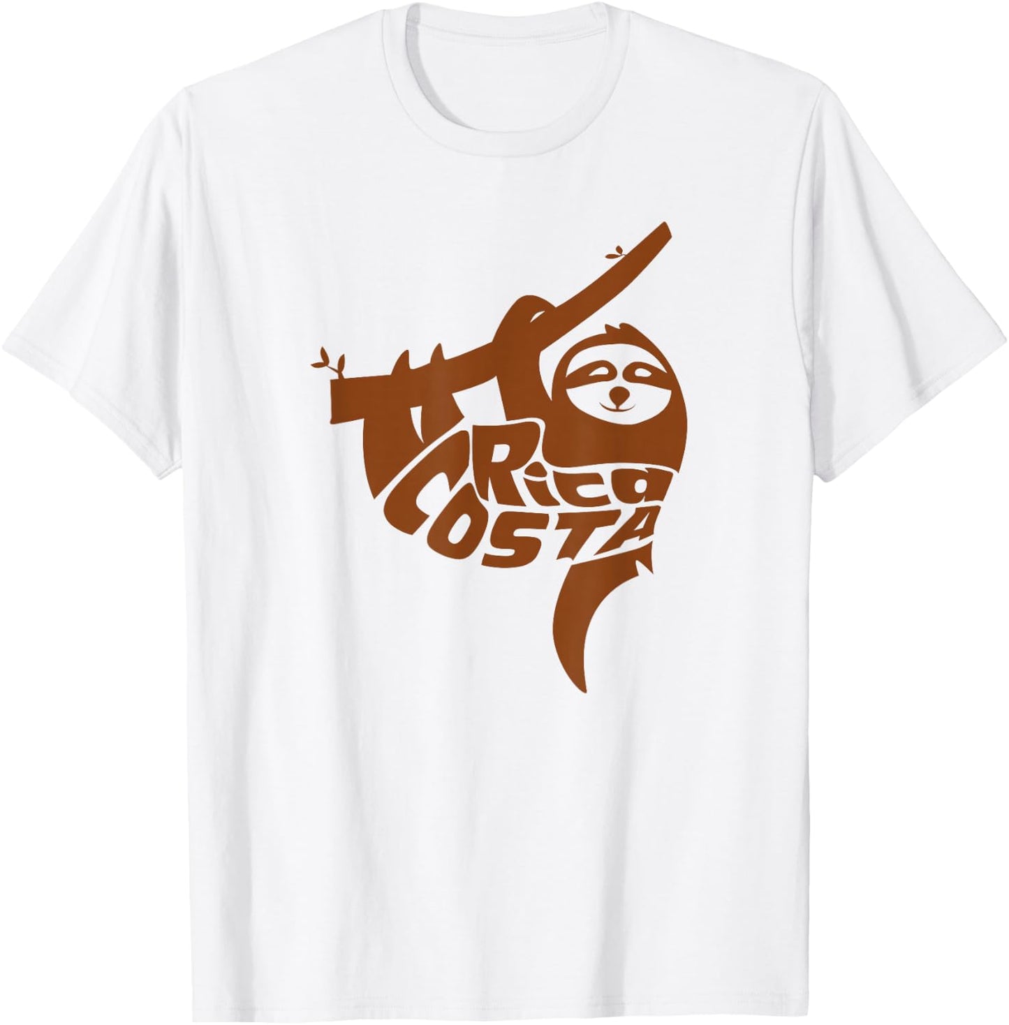 Costa Rica Sloth Word Art - Funny Animal T-Shirt - T-Shirt | White