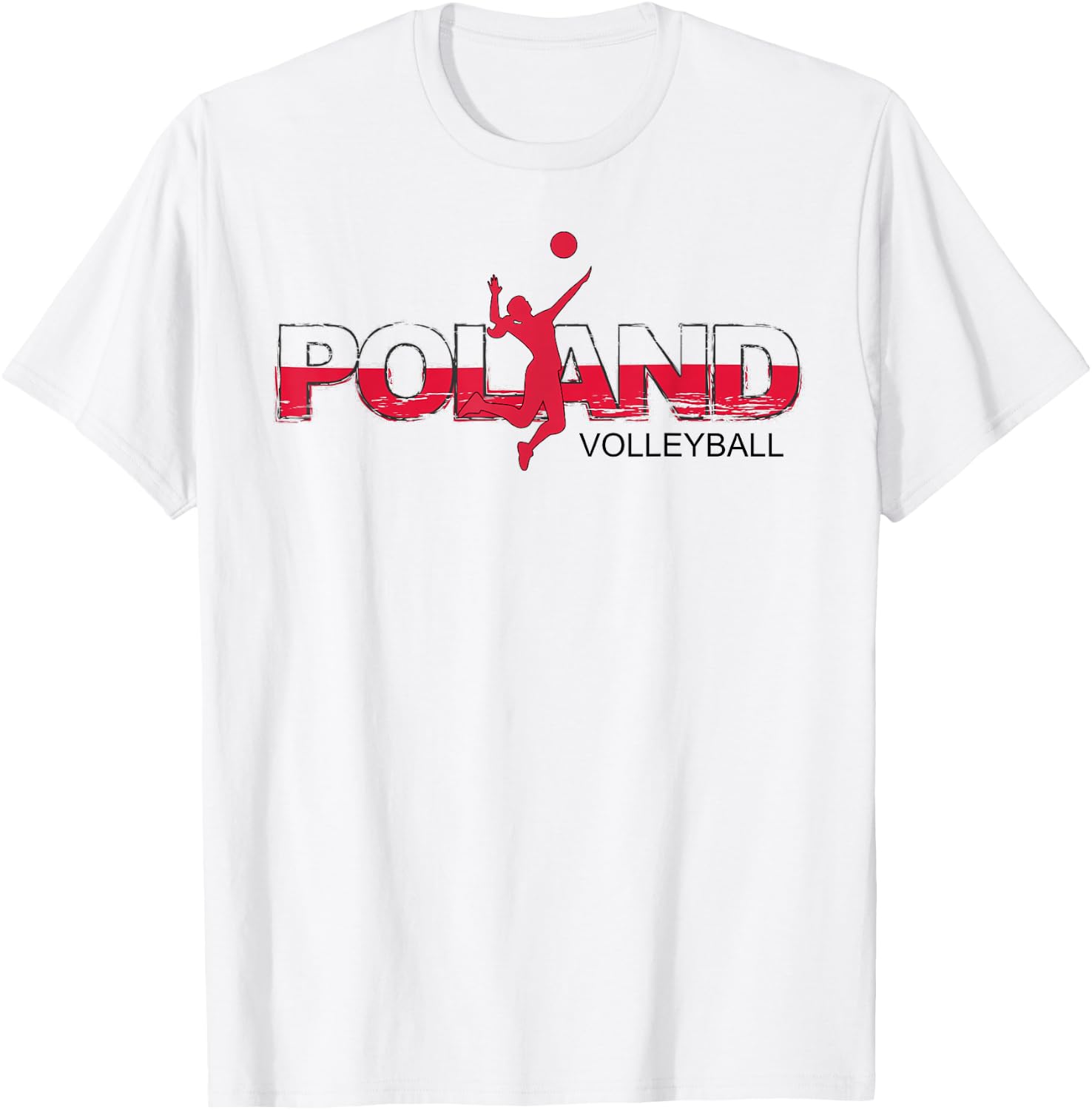 Polish Girls Volleyball Player Sports Poland National Flag T-Shirt - T-Shirt | White