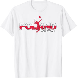 Polish Girls Volleyball Player Sports Poland National Flag T-Shirt - T-Shirt | White