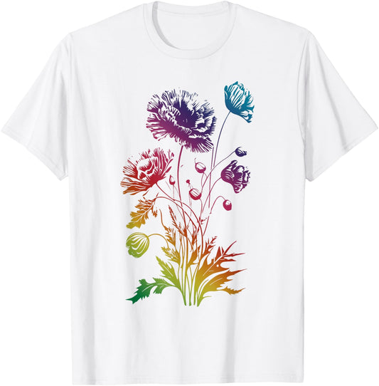 Poppies, spring bloomers, summer, flower, garden, outdoor Men Women Girls Kids T-Shirt - T-Shirt | White
