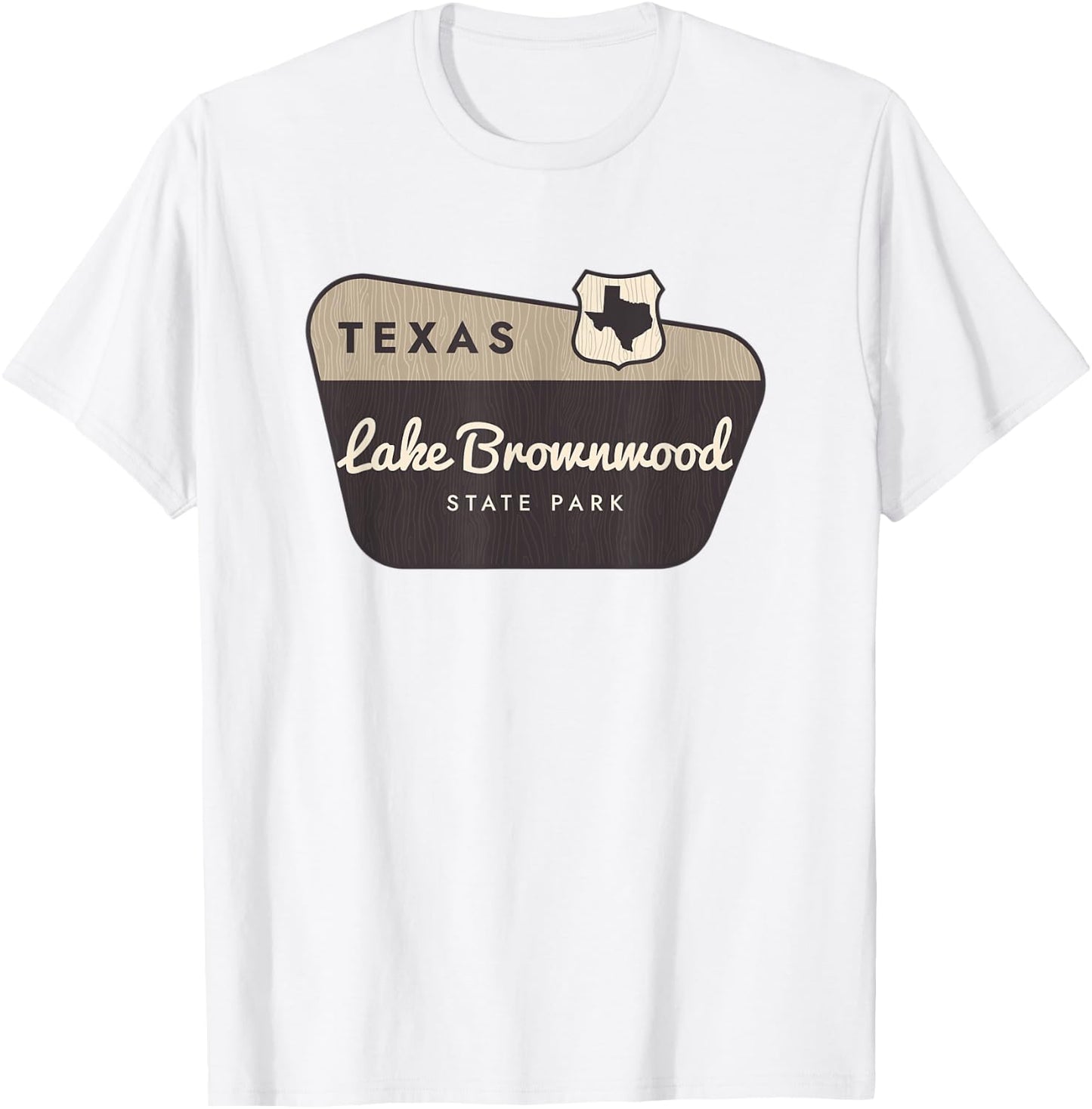 Lake Brownwood State Park Texas TX Welcome Sign Vacation T-Shirt - T-Shirt | White