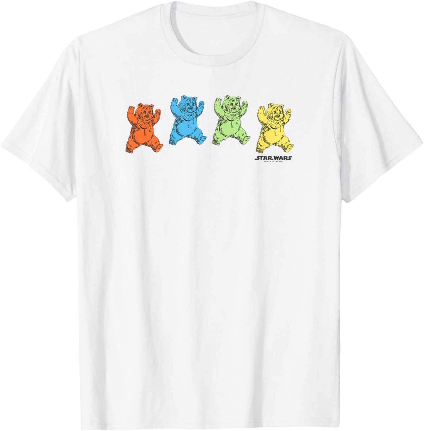 Star Wars Rainbow Vintage Grateful Dead Ewoks T-Shirt - T-Shirt | White
