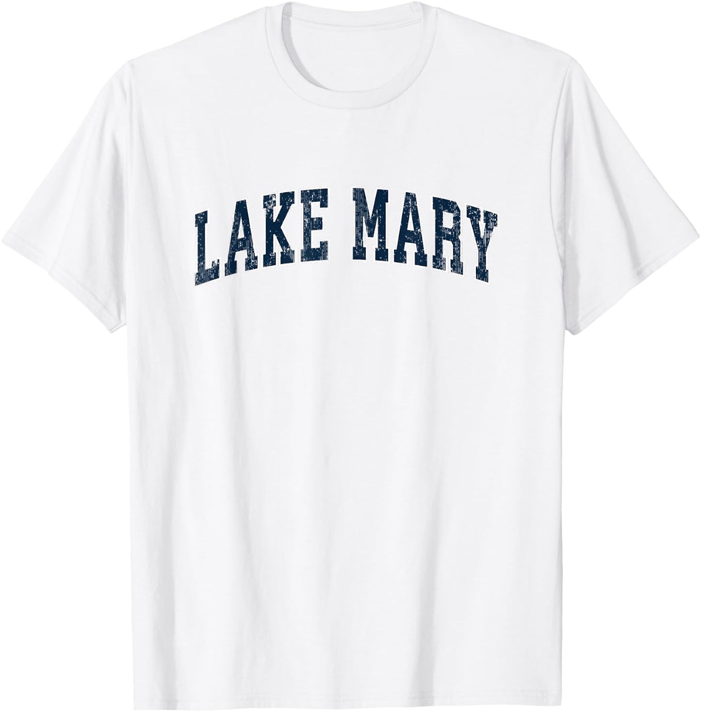 Lake Mary Florida FL Vintage Sports Design Navy Design T-Shirt - T-Shirt | White