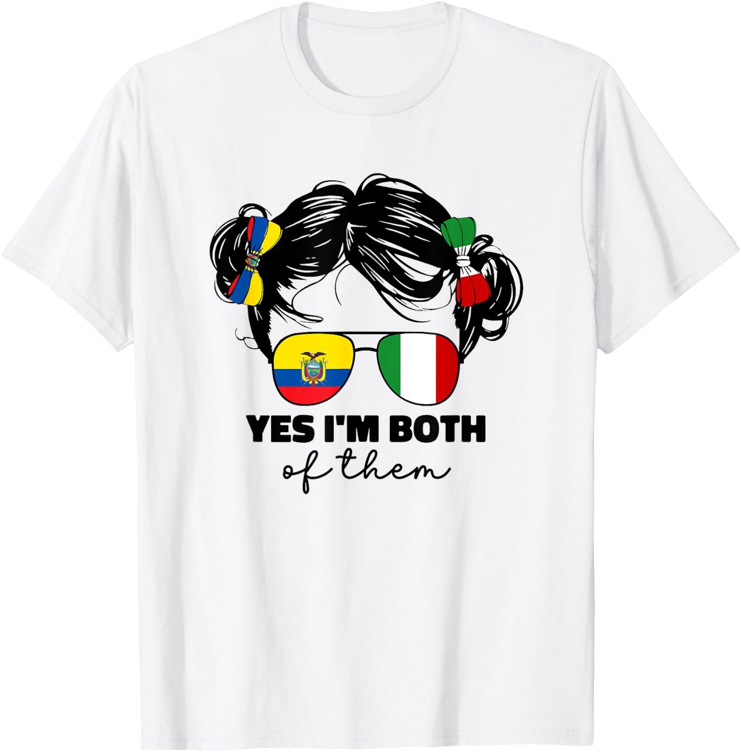 Half Italian And Ecuadorian Ecuador Italy Flag Kids Girl T-Shirt - T-Shirt | White