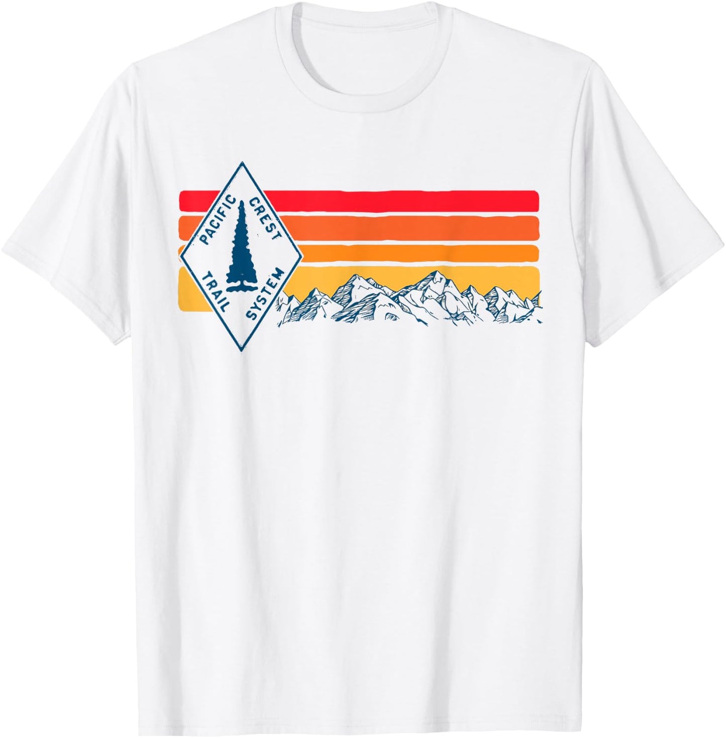 Vintage Pacific Crest Trail Marker Sign Retro Hiking in T-Shirt - T-Shirt | White