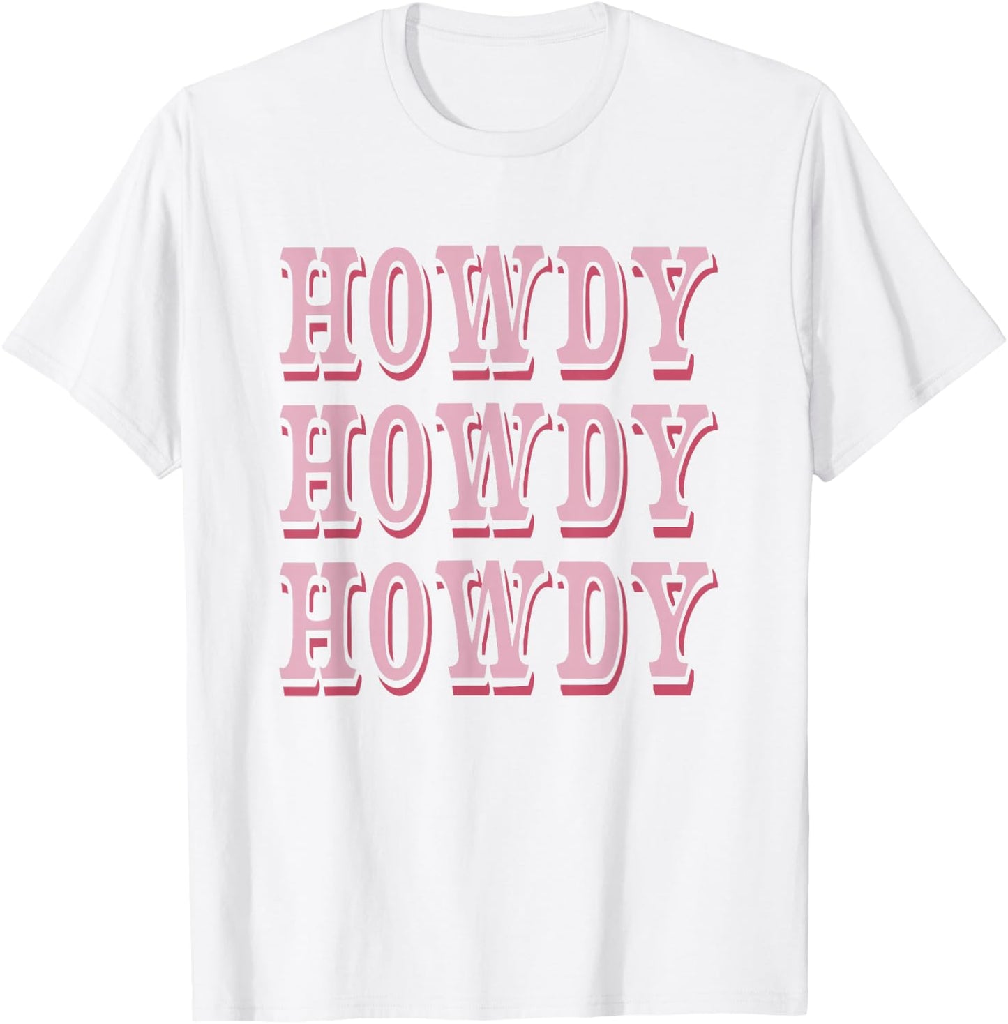 Howdy Preppy Pink Rodeo Western Country Southern Cowgirl T-Shirt - T-Shirt | White