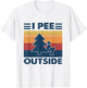I Pee Outside Funny Camping Vintage Retro Female T-Shirt - T-Shirt | White