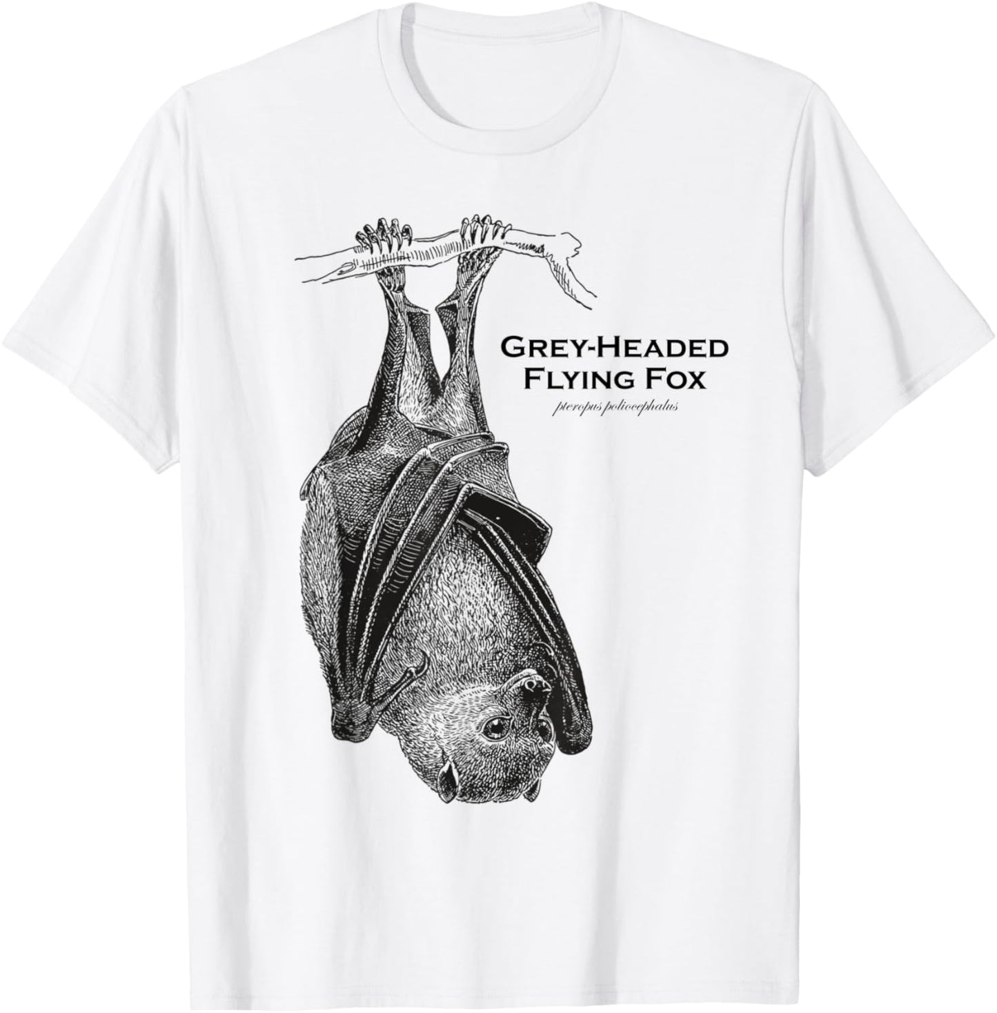 Vintage Animal Retro Wildlife Flying Fox T-Shirt - T-Shirt | White