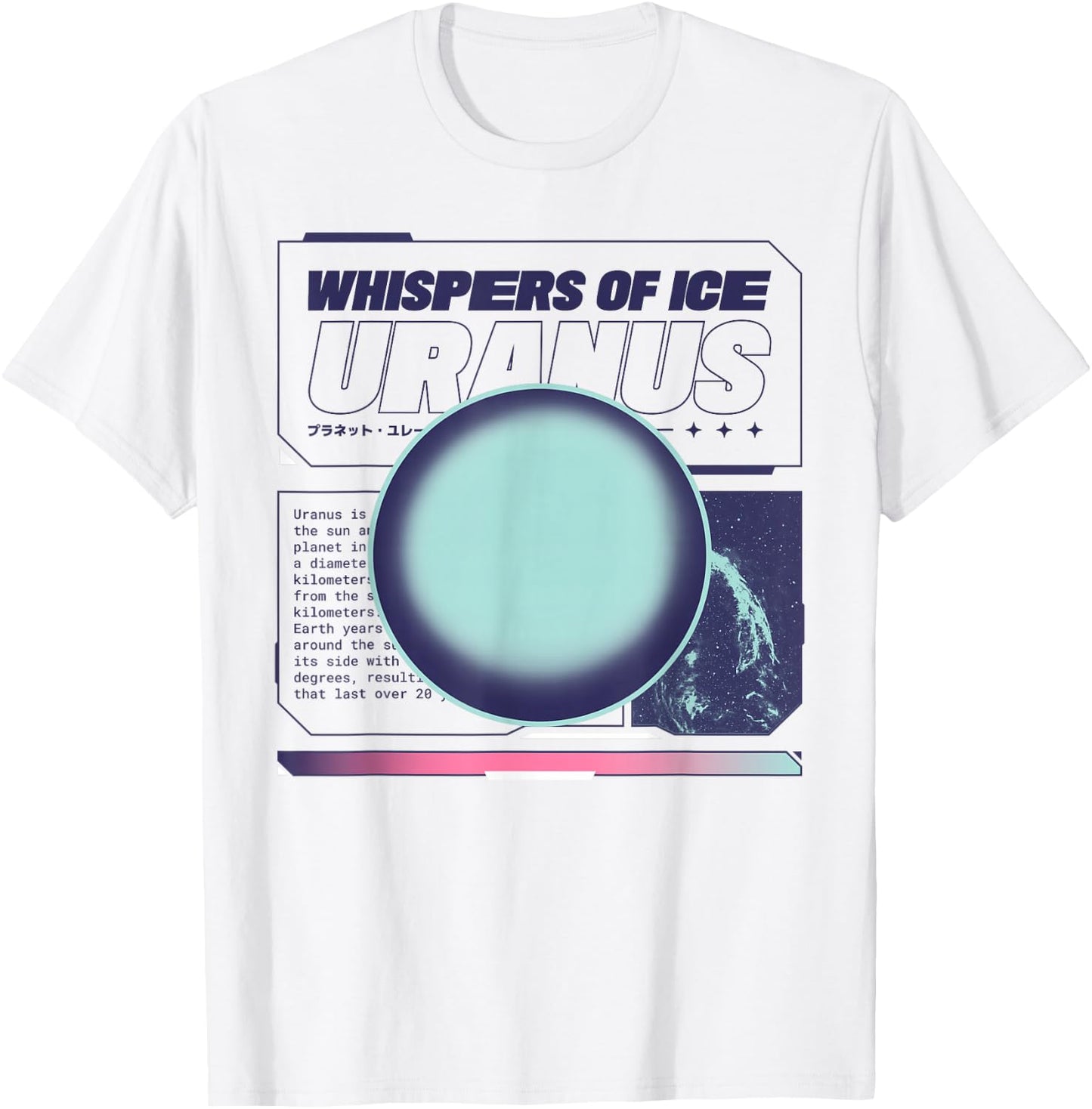 Futuristic Astronomy Gas Giant Uranus T-Shirt - T-Shirt | White