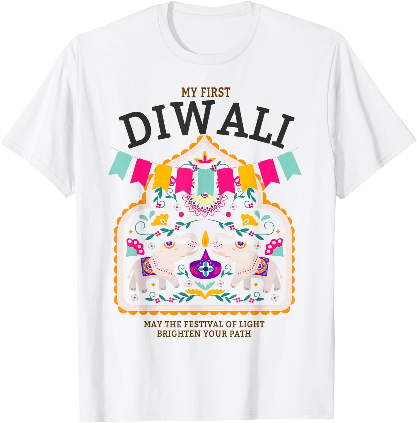 My First Diwali Festival Outfit Idea for Kids & Diwali T-Shirt - T-Shirt | White