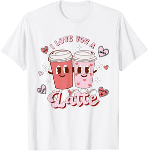 Funny Valentine Shirt I Love You A Latte Shirt Kid T-Shirt - T-Shirt | White