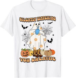 Respiratory Therapist Ghost, Silently Watching You Breathe T-Shirt - T-Shirt | White