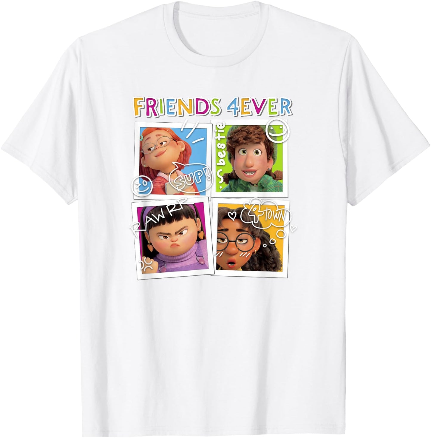 Disney Pixar Turning Red Group Shot Friends Forever T-Shirt - T-Shirt | White