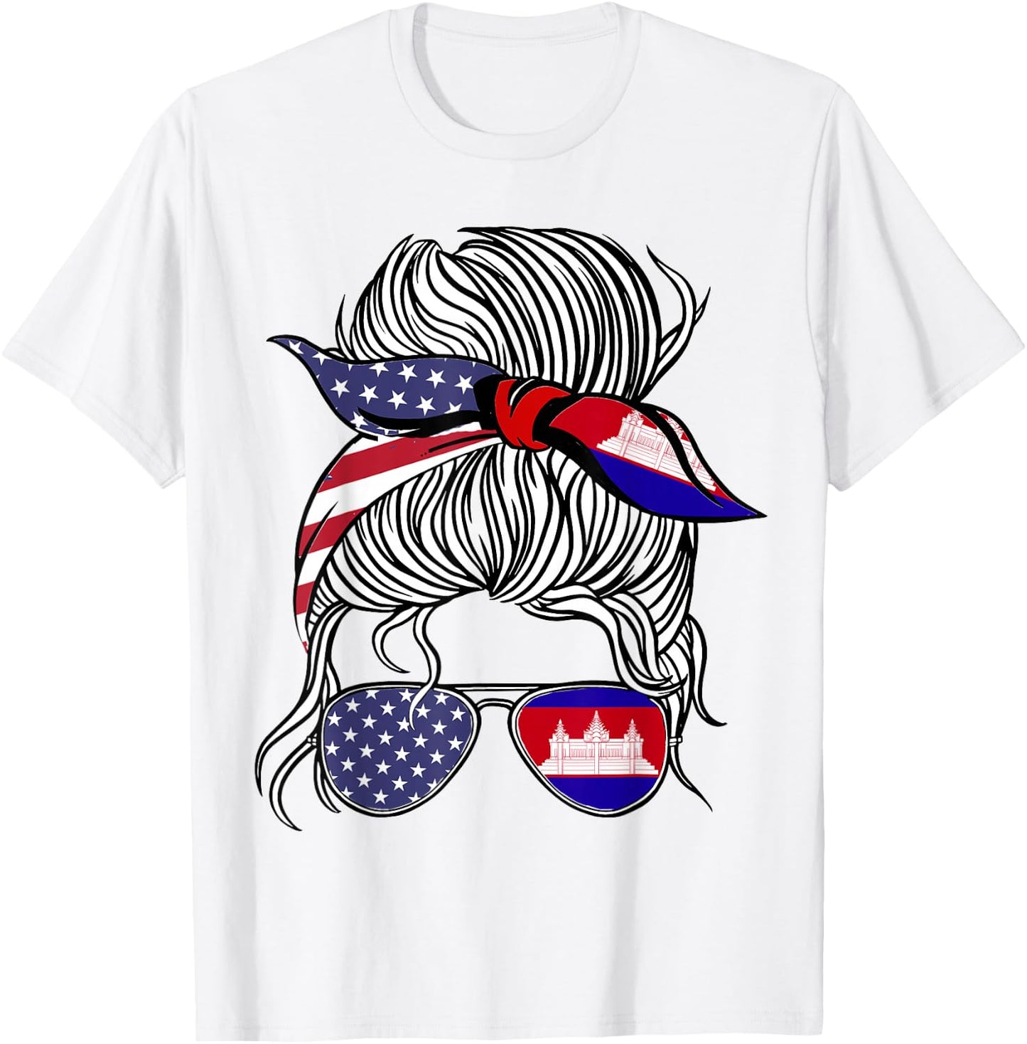 American Cambodian Patriot Flag Women Girl Cambodia Grown T-Shirt - T-Shirt | White