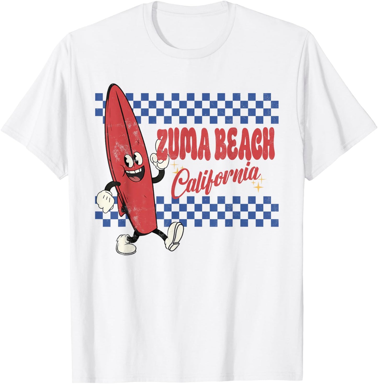 Zuma Beach California Retro Surfer Vintage Beach Men Women T-Shirt - T-Shirt | White