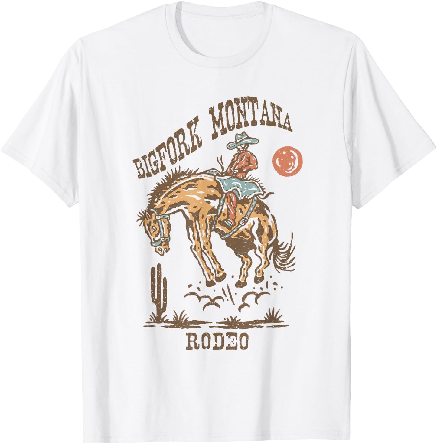 Bigfork Montana Rodeo | Vintage Cowgirl T-Shirt - T-Shirt | White