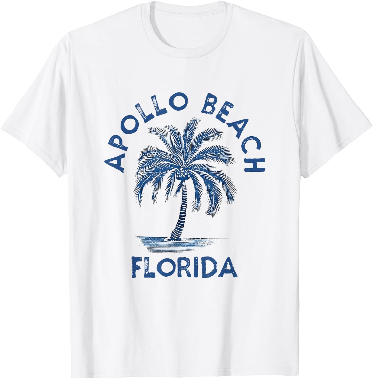 Vintage Apollo Beach Florida Palm Tree FL Retro Men Women Kids T-Shirt - T-Shirt | White
