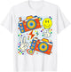 Kidcore Aesthetic Camera Fabric Patches Decora Kei T-Shirt - T-Shirt | White