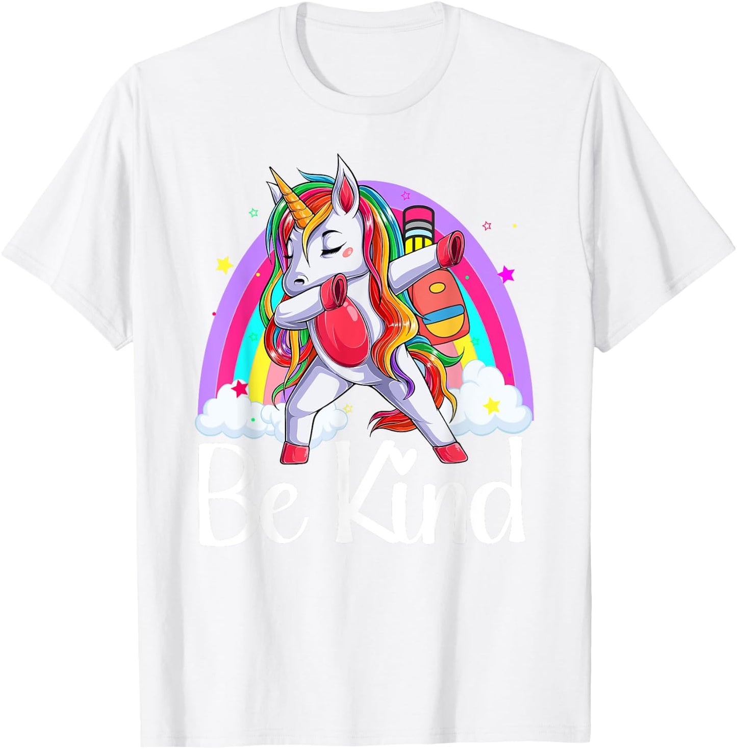 Be Kind Unicorn Rainbow Unity Day Orange Anti Bullying 2023 T-Shirt - T-Shirt | White