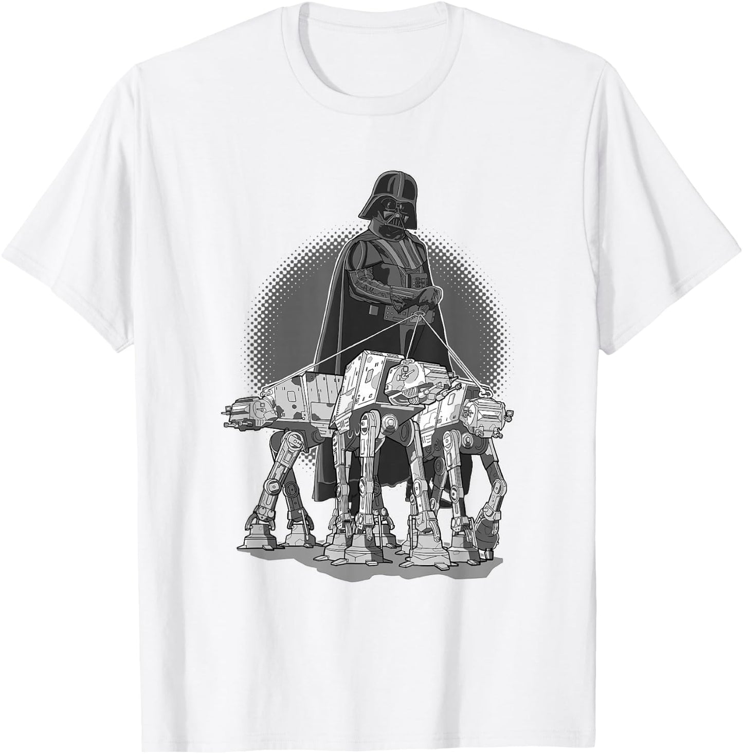 Star Wars Darth Vader AT Walkers Dogs Leash Portrait T-Shirt - T-Shirt | White