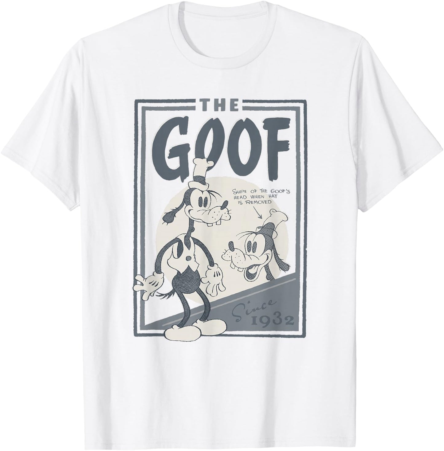 Disney Mickey and Friends Goof Since 1932 Vintage Poster T-Shirt - T-Shirt | White