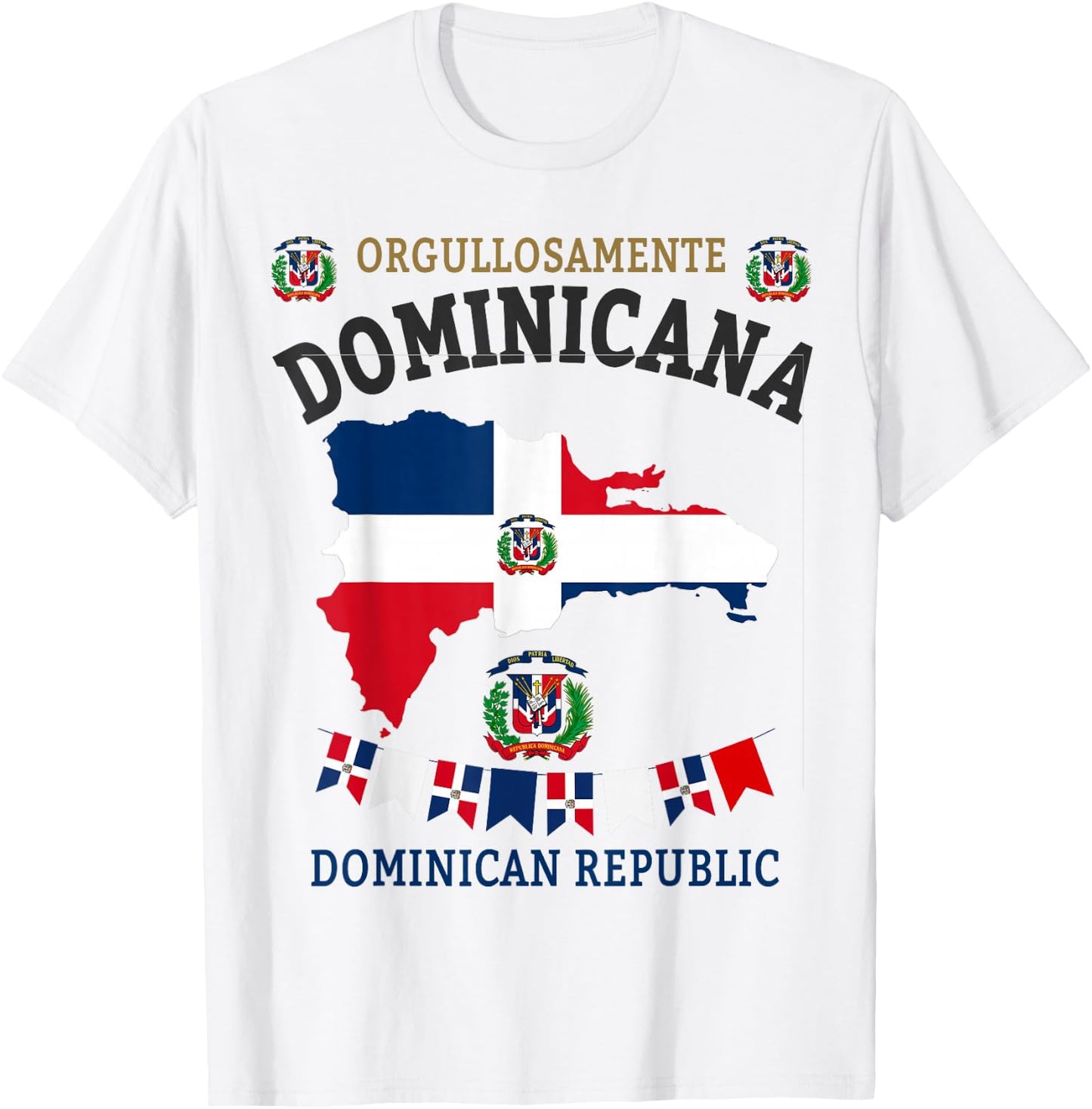 Republica Dominicana & Hispanic Dominican Flag T-Shirt - T-Shirt | White