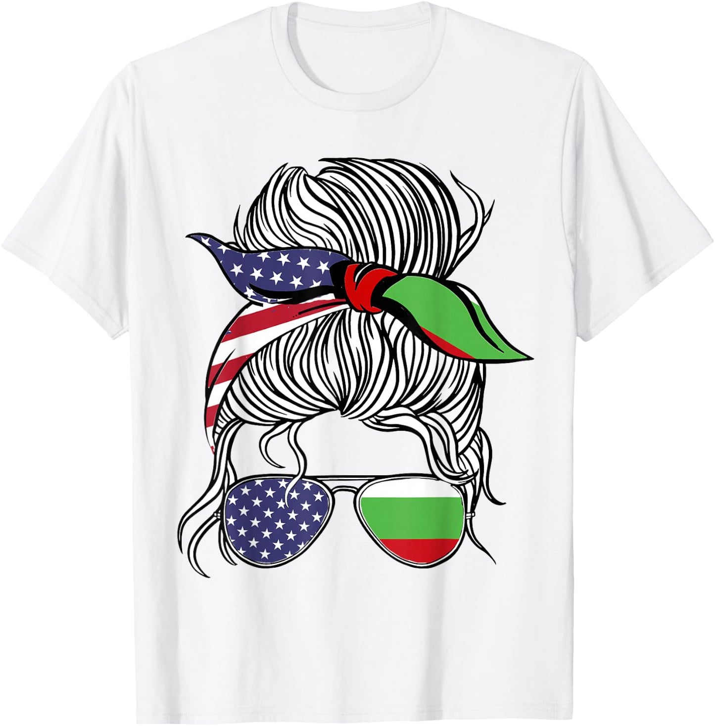 American Bulgarian Patriot Flag Women Girl Bulgaria Grown T-Shirt - T-Shirt | White