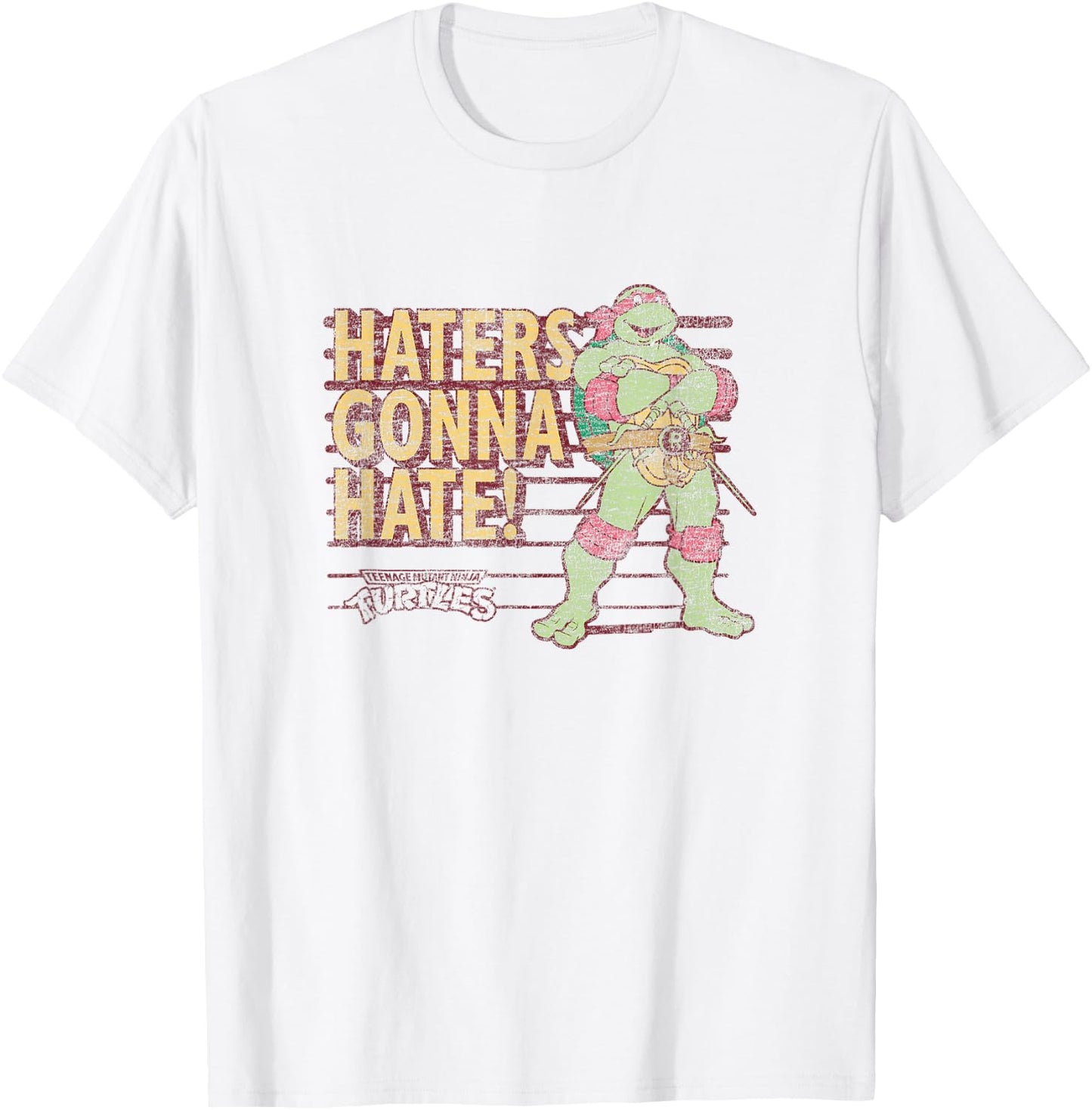 Teenage Mutant Ninja Turtles Raphael Haters Gonna Hate Retro T-Shirt - T-Shirt | White