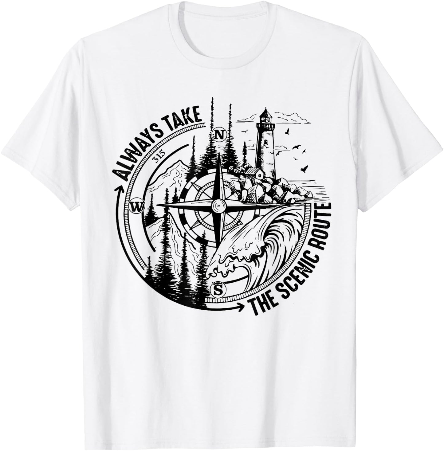 Always Take The Scenic Route T-Shirt - T-Shirt | White