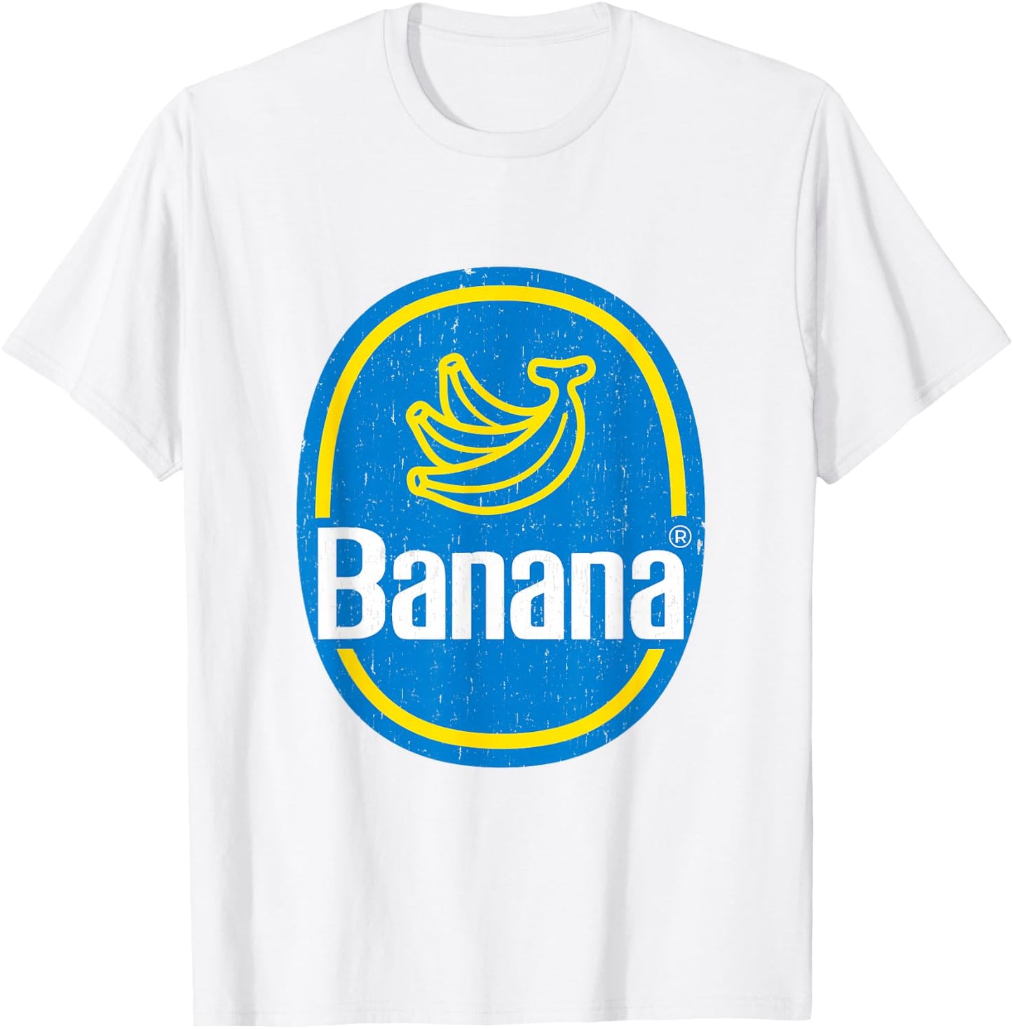 Yellow Banana Sticker Fruit Lazy DIY Easy Halloween Costume T-Shirt - T-Shirt | White