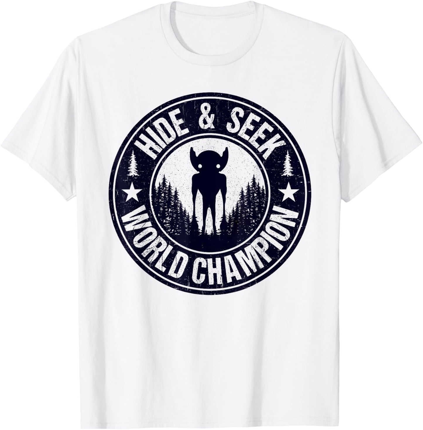 Hopkinsville Goblins Hide And Seek World Champion! Cryptid T-Shirt - T-Shirt | White